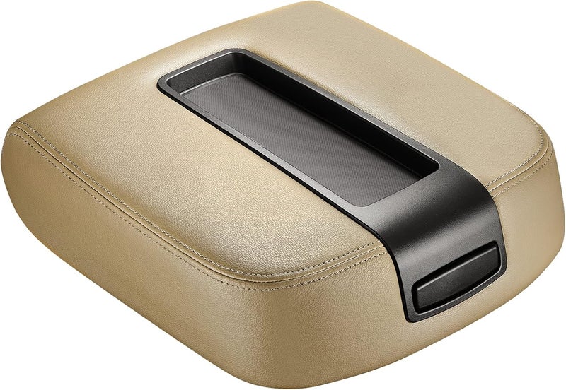 SPEEDWOW Center Console Lid Armrest Cover for Chevy Avalanche Silverado Tahoe GMC Yukon XL Sierra 2007 2008 2009 2010 2011 2012 2013 (Beige） - Image 1